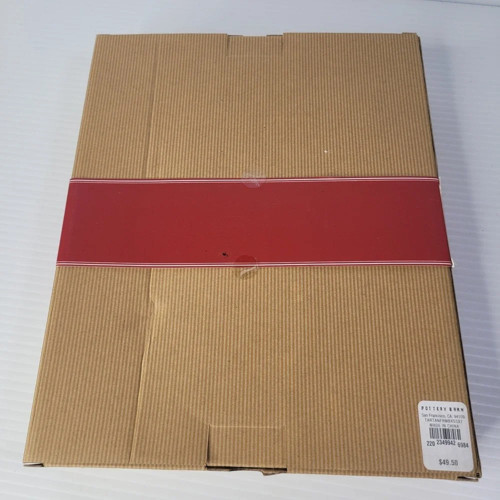 Pottery Barn Plaid Tartan & Nickel Plate 5x7 Picture Frame NEW OLD STOCK